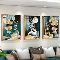 Décoration d'intérieur de luxe, nouveau produit, peinture abstraite simple, peinture sur verre, peinture sur porcelaine triple cristal