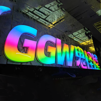 Letrero Luminoso Personalizado de Acrílico Líquido 3D RGB a Todo Color con Logotipo LED para Negocios, Letrero para Exteriores de Tiendas