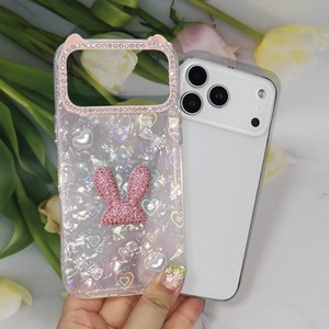 <span class=keywords><strong>Coque</strong></span> de téléphone antichoc pour filles avec strass, motif lapin et nœud, texture cœur <span class=keywords><strong>holographique</strong></span>, pour <span class=keywords><strong>iPhone</strong></span> <span class=keywords><strong>11</strong></span> 12 16 17 - Product Image 3