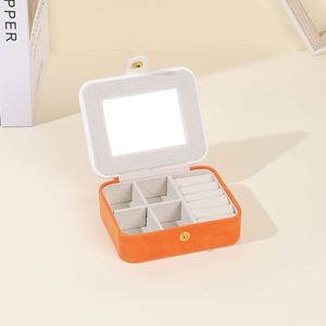 Wholesale PU Leather Jewelry Storage <b>Box</b> Portable Jewelry Packaging <b>Box</b> Necklace <b>Box</b> with <b>Mirror</b> - Product Image 6