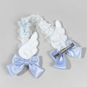 SASAacc Épingle à cheveux Lolita avec nœud et ailes en dentelle - Accessoire de mode japonais mignon pour filles, idéal pour les coiffures de thé et de soirées haut de gamme - Product Image 5