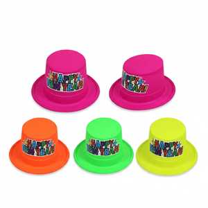 72pcs/CS Happy New Year Chapeaux de fête à rayures en PVC pour les célébrations de Noël - Product Image 4
