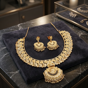 Venta al por mayor formando 14K 18K 24K chapado en oro conjunto de joyas, joyería de moda, joyería tradicional, collares cortos rellenos de oro de latón. - Product Image 4