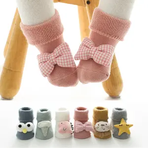 1 Pair Cotton Baby Socks Girls Boys Rubber Anti Slip Floor Cartoon Kids Toddlers Autumn Spring Newborn socks