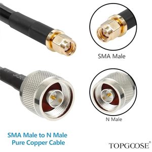Câble coaxial en cuivre pur N mâle SMA mâle S-MR300 Extension à faible perte pour Modems/routeurs 4G LTE 5G/6G Câbles de communication ADS-B jambon - Product Image 2