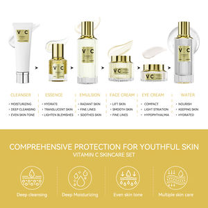 Set de Cuidado de la Piel con Etiqueta Personalizada OEM, Vitamina C, Blanqueador, Reparador, Reafirmante, Limpiador, Crema Facial, Crema para Ojos, <span class=keywords><strong>Serie</strong></span> de Esencias - Product Image 5
