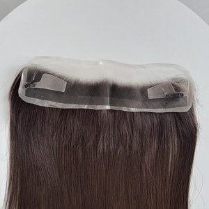 Postizo de Cabello Humano Natural con Línea de Cabello Pre-arrancada y Encaje Suizo HD de 1.5x12'' (14 y 16 Pulgadas), Color Castaño Oscuro para Cabello Fino - Product Image 2