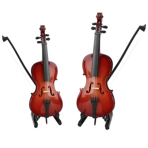 Modèle de <span class=keywords><strong>violoncelle</strong></span> miniature en bois de tilleul avec support, réplique d'instrument de musique fabriquée en Chine, cadeau, décoration d'intérieur, ornement - Product Image 5