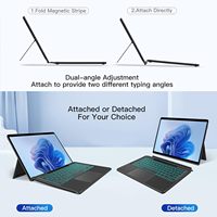 Ventes directes clavier sans fil rétroéclairé tactile magnétique de haute qualité avec fente pour stylo pour Microsoft Surface Pro 8 9 10 11