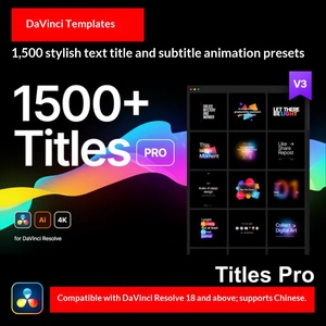 Titoli Pro V3, Barra di Testo e Sottotitoli, Sfondo Elegante con Animazione, 1500 Modelli Preimpostati <span class=keywords><strong>DaVinci</strong></span> - Product Image 5