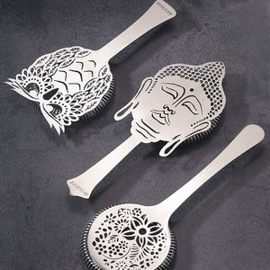 批发定制酒吧配件工具鸡尾酒过滤器不锈钢过滤器酒吧工具调酒师长柄 - Product Image 4