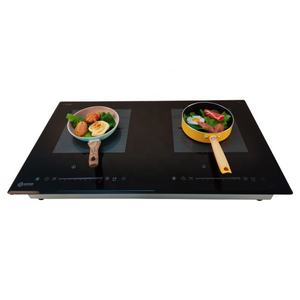 Table de cuisson électrique encastrable multi-compartiments National, 2 brûleurs, plaque vitrocéramique intelligente, double cuisson à induction infrarouge - Product Image 1