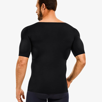 Camiseta Moldeadora de Músculos Simulados para Hombre, Camiseta Invisible con Efecto de Abdominales, Ajuste Delgado, Control de Abdomen, Manga Corta, Camiseta Base Diaria para Hombre