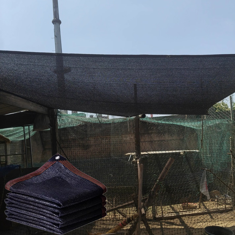 HDPE Warp Knitted Rectangle Sunshade Net with Grommets for Commercial Restaurants