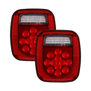 39 LEDs Red+White Double Colors Tail Light Brake Reverse Turn Signal Light for Jeep Wrangler TJ CJ 76-06