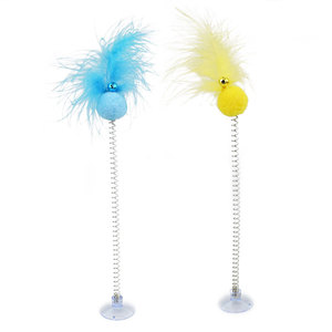 Wholesale <b>cat</b> <b>toys</b>, suction cup pom-poms and feather <b>cat</b> teasers, suction cup <b>spring</b> <b>cat</b> self-entertainment <b>toys</b>. - Product Image 5