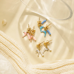 ต่างหูรูปปลาโลมา สไตล์มหาสมุทร ชุบทอง 18K บนสแตนเลสสตีล 304 ชุบสูญญากาศ ดีไซน์หรูหรา สำหรับผู้หญิง เครื่องประดับสุดสง่างาม - Product Image 5