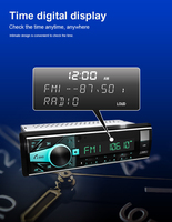 Lecteur MP3 Voiture Stéréo Autoradio Embarqué 1 Din Audio Musique Bluetooth 12V Radio Voiture USB/SD/AUX-IN