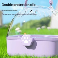 Cage à oiseaux portable de petite taille pour oiseaux et hamsters, mini cage de promenade pour perroquet avec motif pivoine