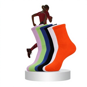 <span class=keywords><strong>Calcetines</strong></span> Deportivos de Media Pantorrilla para Mujer, Transpirables, de Algodón Peinado, Color Sólido, Anti-Rozaduras, Absorbentes de Sudor, para Correr - Product Image 1