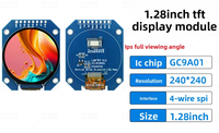 1,28 Zoll TFT LCD-Bildschirm GC9A01 Kleines Display 240x240 Auflösung Rundes IPS-Typ LCD-Panel SPI Farbbildschirm