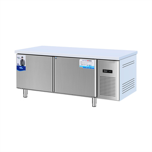 Plan de travail réfrigéré sous comptoir en acier inoxydable durable, <span class=keywords><strong>table</strong></span> de préparation alimentaire commerciale pour boulangerie avec dosseret - Product Image 2