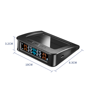 Wireless Tire Gauges Dashboard Windshield Car Tire Pressure Monitor System USB Solar Rechargeable <b>TPMS</b> - Product Image 2
