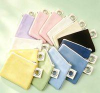 Dompet Kanvas Anti Maling dengan Resleting dan Gantungan Kunci Logam Lepas Pasang, Lapisan Katun untuk Menyimpan Aksesoris Kecil
