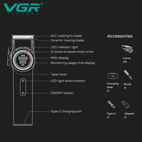 Nouveau Design VGR V-001 Tondeuse de Barbier Électrique Rechargeable, Machine à Couper les Cheveux