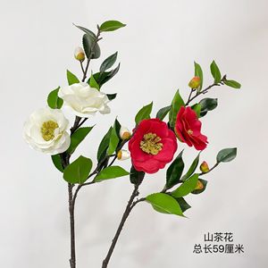 H-690 Bán Buôn Chất Lượng Cao Nhân Tạo Vải Lụa Trắng <span class=keywords><strong>Camellia</strong></span> Gardenia Trà Rose <span class=keywords><strong>Flower</strong></span> Đối Wedding Party Trang Trí Nội Thất - Product Image 4