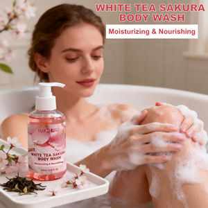 Jabón Corporal de Té Blanco y Sakura al por Mayor con Coco, Betaína, Glicerina y Ácido Cítrico, Limpieza Suave e Hidratación para Todo Tipo de Piel - Product Image 4