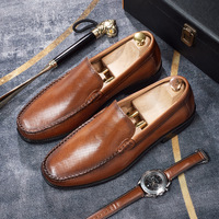 Chaussures pour hommes de marque en cuir pleine fleur, mocassins respirants en cuir véritable, style décontracté chic, printemps/automne