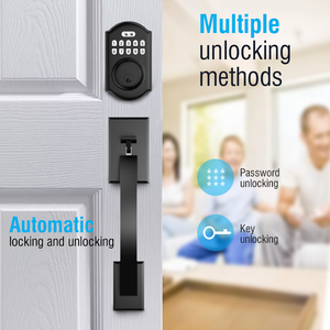 Serrure de <span class=keywords><strong>porte</strong></span> électronique numérique Te'an, serrure intelligente à code et <span class=keywords><strong>clé</strong></span>, compatible avec les portes en aluminium, bois et acier, pour usage domestique - Product Image 2