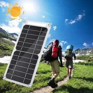 Painel de carregamento flexível para celulares, interface USB com bateria de 6W, carregador portátil para painel solar para acampamento, caminhadas, pesca e caminhadas ao ar livre
