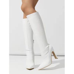 Bottes à talons aiguilles sexy au-dessus du genou, en cuir PU de haute qualité, chaussures pour femmes, bottes longues à bout pointu, bottes hautes pour femmes - Product Image 5