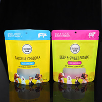 Sacs d'emballage pour aliments pour animaux de compagnie avec fermeture éclair supérieure, de qualité alimentaire, à fond plat, avec fenêtre transparente pour aliments pour animaux