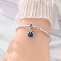 Breloque Dauphin en Argent Sterling Anti-ternissement avec Cristal de l'Usine Source Jewelry pour Souvenir de Plage et Plongée, Échantillon Rapide en 7 Jours pour Magasin de Détail