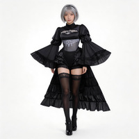 Costume de cosplay NieR Automata 2B, ensemble complet noir, tenue mécanique d'anime, jeu de rôle, 14 ans et plus