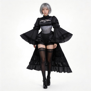 Costume de cosplay NieR Automata 2B, ensemble complet noir, tenue mécanique d'anime, jeu de rôle - Product Image 1