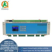 Oshangming PLC Transistor Salida 24 V 32 Entrada 32 Salida 2AI 2AO con RS485 para HMI