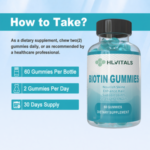 Vitamin Supplements <b>Bear</b> Vegan <b>Gummy</b> Candy Biotin <b>Gummies</b> For Strong Hair Nail Growth Skin Healthy Helps During Pregnancy - Product Image 6