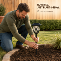 Lampes solaires LED d'extérieur de haute qualité, style champêtre, avec capteur de lumière, pour parcs publics et jardins