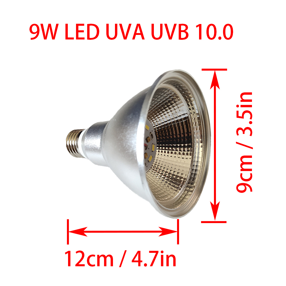 9W UVA UVB LED爬虫類ライトランプフルスペクトルタートルUVB 5.010.0