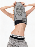 Camiseta sin mangas ajustada de alta elasticidad para hombre con estampado de doble cara 'Good Bad Drunk', chaleco sin mangas, logotipo personalizado, camiseta de entrenamiento de punto texturizado