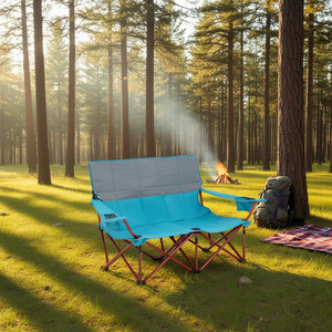 Canapé de camping pliable surdimensionné avec porte-gobelets, rembourrage épais, cadre en aluminium pour la plage, les voyages et l'extérieur - Product Image 2