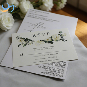 Invitación de Boda Floral Atemporal Personalizada y Juego de Tarjetas de Confirmación, Tarjetas de Felicitación de Papel de Algodón <span class=keywords><strong>con</strong></span> Impresión Offset - Product Image 3