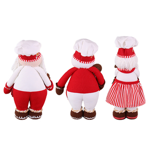 Zaves 14 \ "Mignon Article De Noël Debout Père Noël Bonhomme De Neige Granny Claus Chef Élément Corne Rouge Blanc Rayures Artisanat Usine - Product Image 3