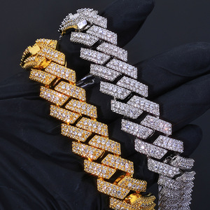 Hot Selling Heavy Chunky <b>Iced</b> <b>Out</b> Moissanite Cuban Link <b>Chain</b> 925 Silver Hip Hop Custom Miami Necklace VVS1 GRA Tester Pass - Product Image 6