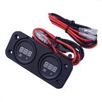 Voltímetro Digital LED Impermeable de Doble Voltaje 12/24V, Monitor de Voltaje con Pantalla