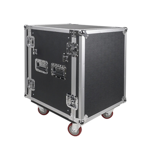 14U Space PA DJ Rack Road Flight Case en 17 "Profundidad y DJ Work Table Amplificador Case con ruedas <span class=keywords><strong>9mm</strong></span> Contrachapado Metal ATA Case - Product Image 3